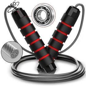 Speed Jump Rope with Ball Bearings - Adjustable Weighted Skipping Rope for Home Workout
